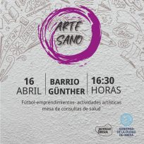 Este domingo se realizará el taller de Arte Sano en el Barrio Günther, TODOS INVITADOS