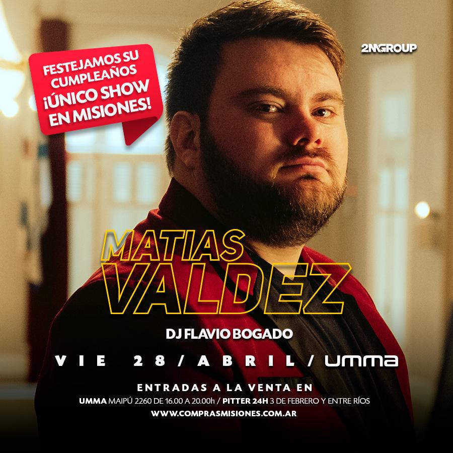 Matías Valdez festejará su cumpleaños con un show en Posadas