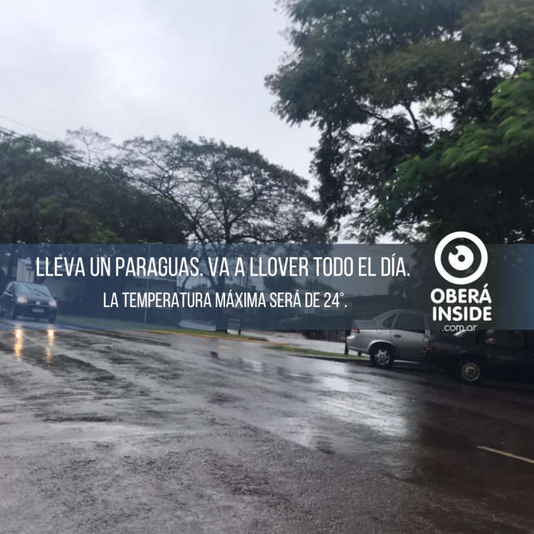 Lluvias en Oberá hasta el fin de semana