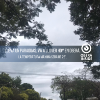 Llegaron las lluvias en toda la región, en Oberá la temperatura bajara hasta los17º