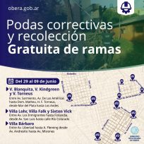 OBRÁ: Segunda etapa de podas y recolección gratuita de ramas, cronograma por barrios