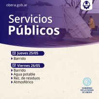 OBERÁ: Servicios públicos – feriado puente 25 y 26 de mayo