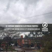 Martes lluvioso en Oberá, se esperan fuerte tormentas en la tarde