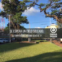 Tiempo bueno, fresco y cielo despejado en Oberá