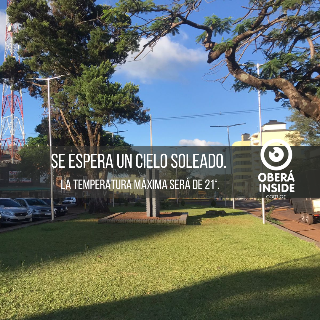 Tiempo bueno, fresco y cielo despejado en Oberá