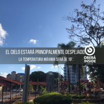 Sigue el clima soleado en Oberá con bajas temperaturas en la noche