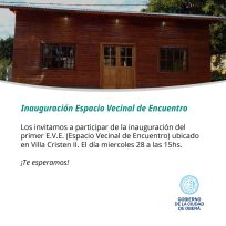 OBERÁ: Inauguración del Espacio Vecinal de Encuentro