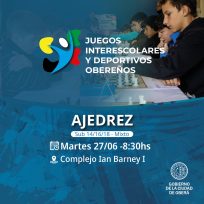 Juegos Deportivos Obereños inscripciones abiertas – Ajedrez