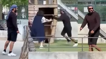 FRANCIA: Escalofriantes imágenes donde un refugiado sirio ataca con un cuchillo a varios niños en un parque