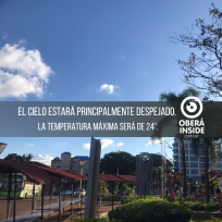 Tiempo estable en Oberá, sin lluvias en la región