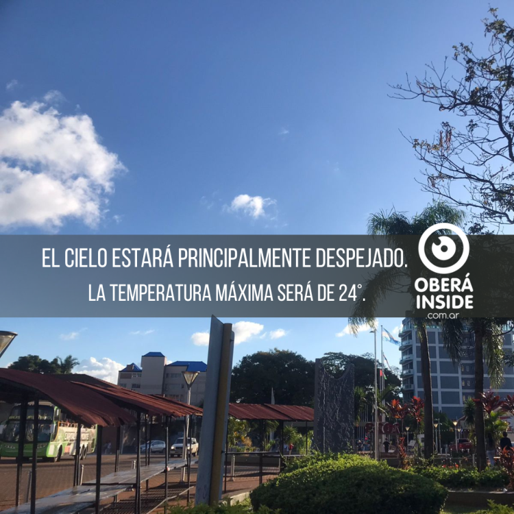 Tiempo estable en Oberá, sin lluvias en la región