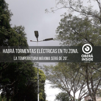 Vuelve el clima inestable y con lluvias en Oberá