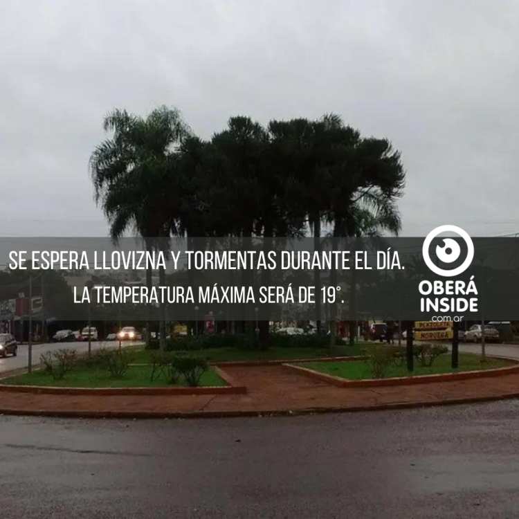 OBERÁ: Se mantiene el clima inestable, con probabilidad de lluvias después del medio día