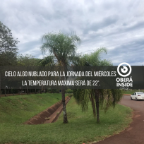 Cielo nublado con probabilidad de chaparrones en Oberá