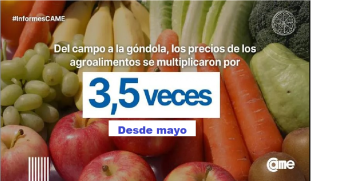 Del productor al consumidor, los precios de los agroalimentos se multiplicaron por 3,5 veces en mayo