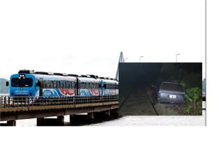 Dejo de funcionar el tren internacional, ya que se encontró un auto abandonado en las vías del tren
