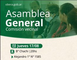 OBERÁ: Asamblea General en barrio Chachi