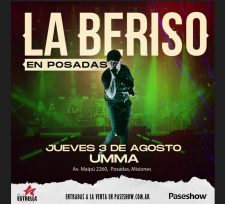 La Beriso abre su gira con un recital en Posadas, jueves 3 de agosto en el Complejo UMMA de Posadas