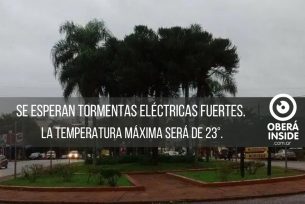 Hasta el jueves sigue el mal clima en Oberá, neblinas y lluvias hasta el finde semana