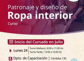 Curso de patronaje y diseño de ropa interior en Oberá