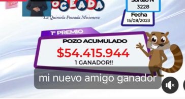 Se llevo mas de 54 millones el ganador de la poceada en Montecarlo 