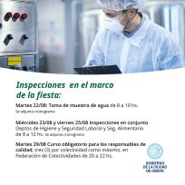 Inspecciones sanitarias en el marco de la Fiesta Nacional del Inmigrante