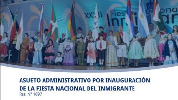 Asueto Administrativo por inauguración de la Fiesta Nacional del Inmigrante