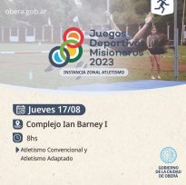 Juegos Deportivos Misioneros 2023 – Hoy es el encuentro de Atletismo de instancia zonal