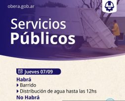 Servicios Públicos en Oberá por el asueto administrativo