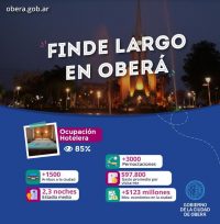 Finde largo en Oberá, datos turísticos que dejó el fin de semana largo en la ciudad de Oberá