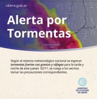 Alerta por Tormentas en Oberá