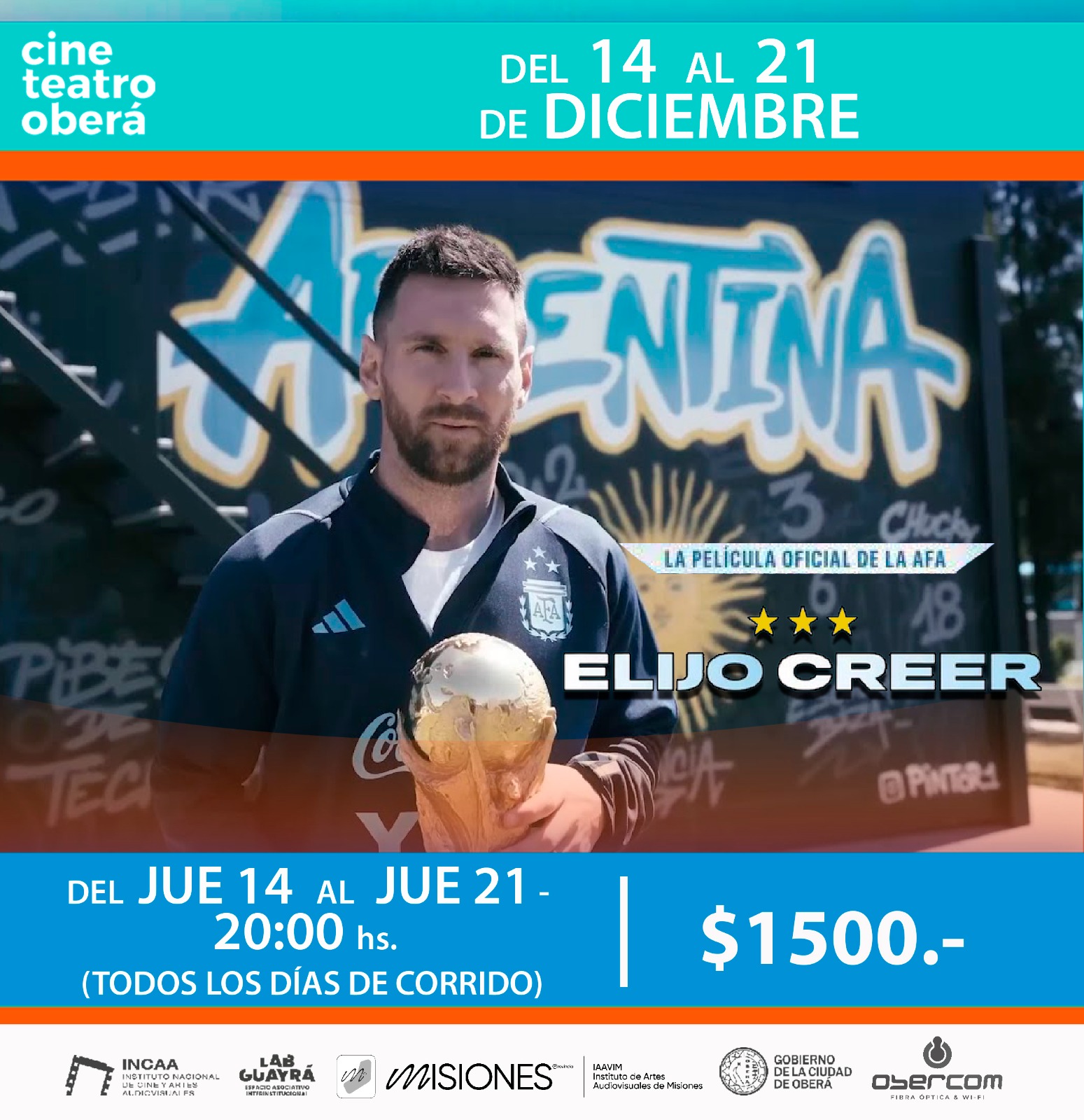 Cartelera Cine Teatro Oberá del 14 al 21 de diciembre, ¡Vení al Cine y disfruta de todas pelis!