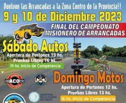 Final del Campeonato Misionero de Arrancadas, este 9 y 10 de diciembre en el autódromo de Oberá