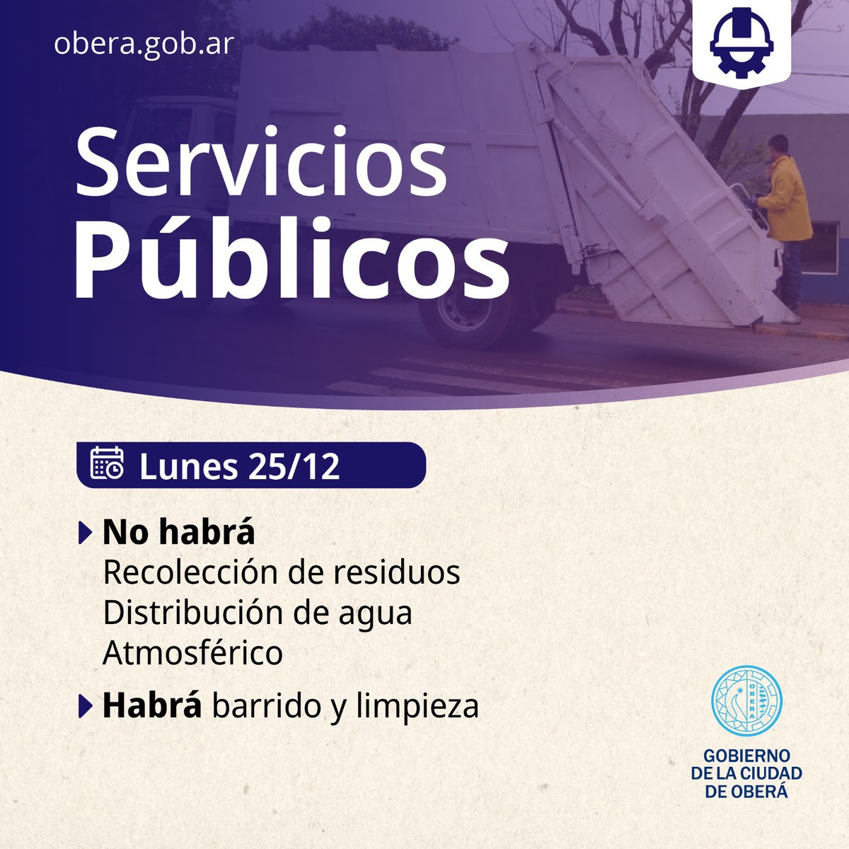 Servicios Públicos – lunes 25 de diciembre 