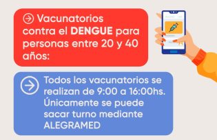 Campaña de vacunación contra el dengue a partir del 22 de enero, en Oberá la fecha es 26 de enero