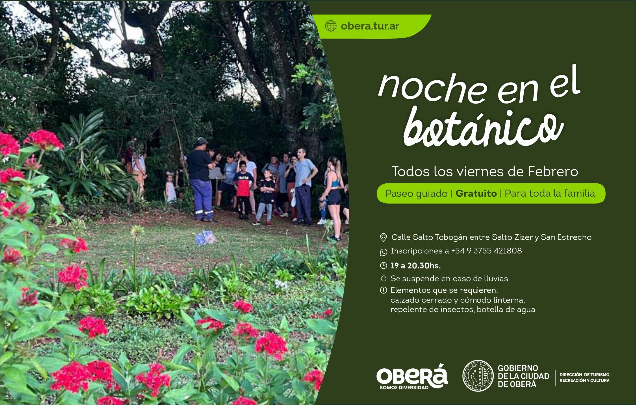 En febrero, continúan las Caminatas Nocturnas en el Jardín Botánico