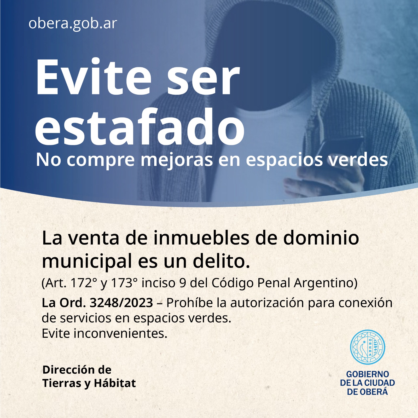 Evite ser estafado: ¡NO compre mejoras en espacios verdes!