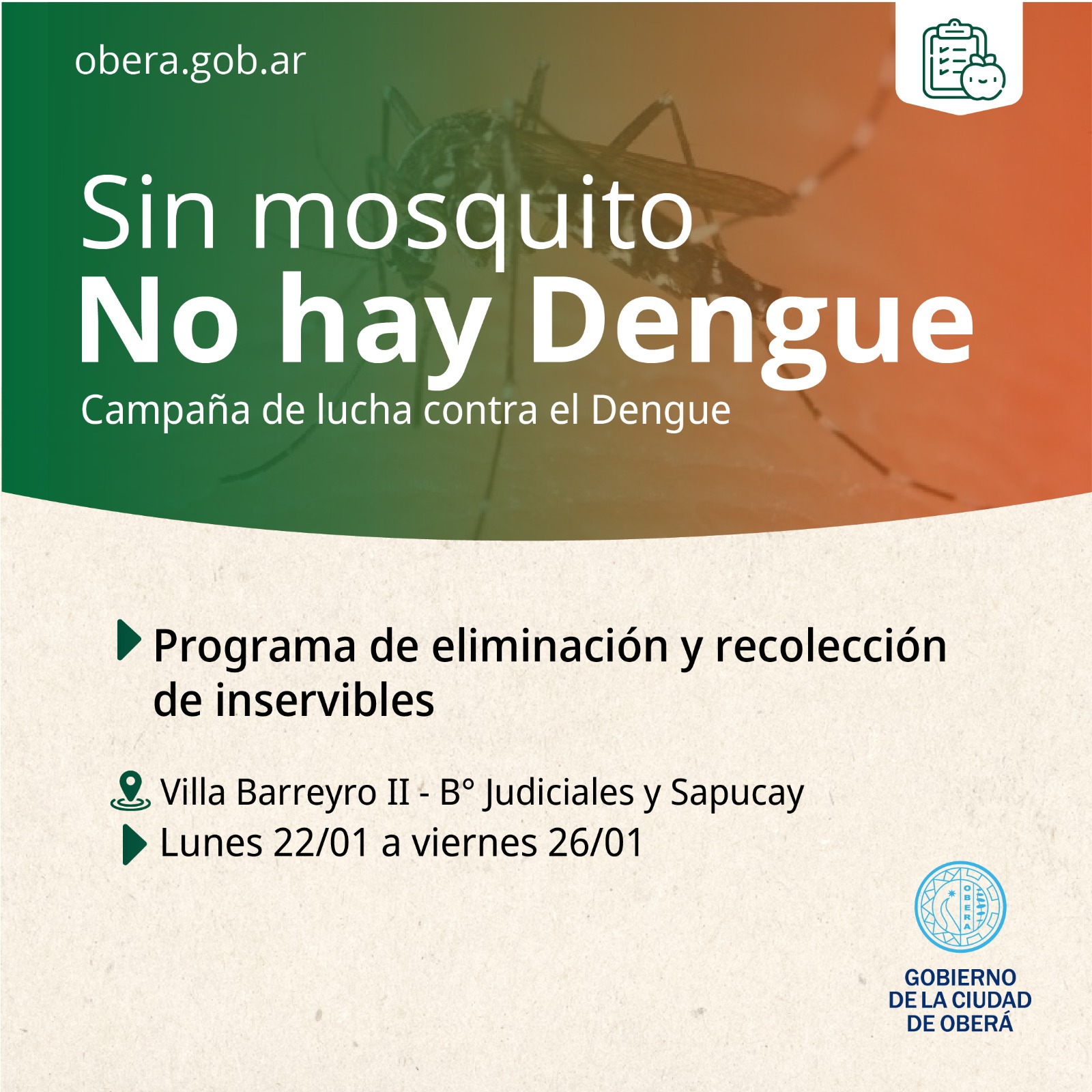 Oberá continua la lucha contra el Dengue