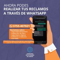 Ahora los vecinos podrán hacer reclamos y consultas a la municipalidad de Oberá, a través de WhatsApp
