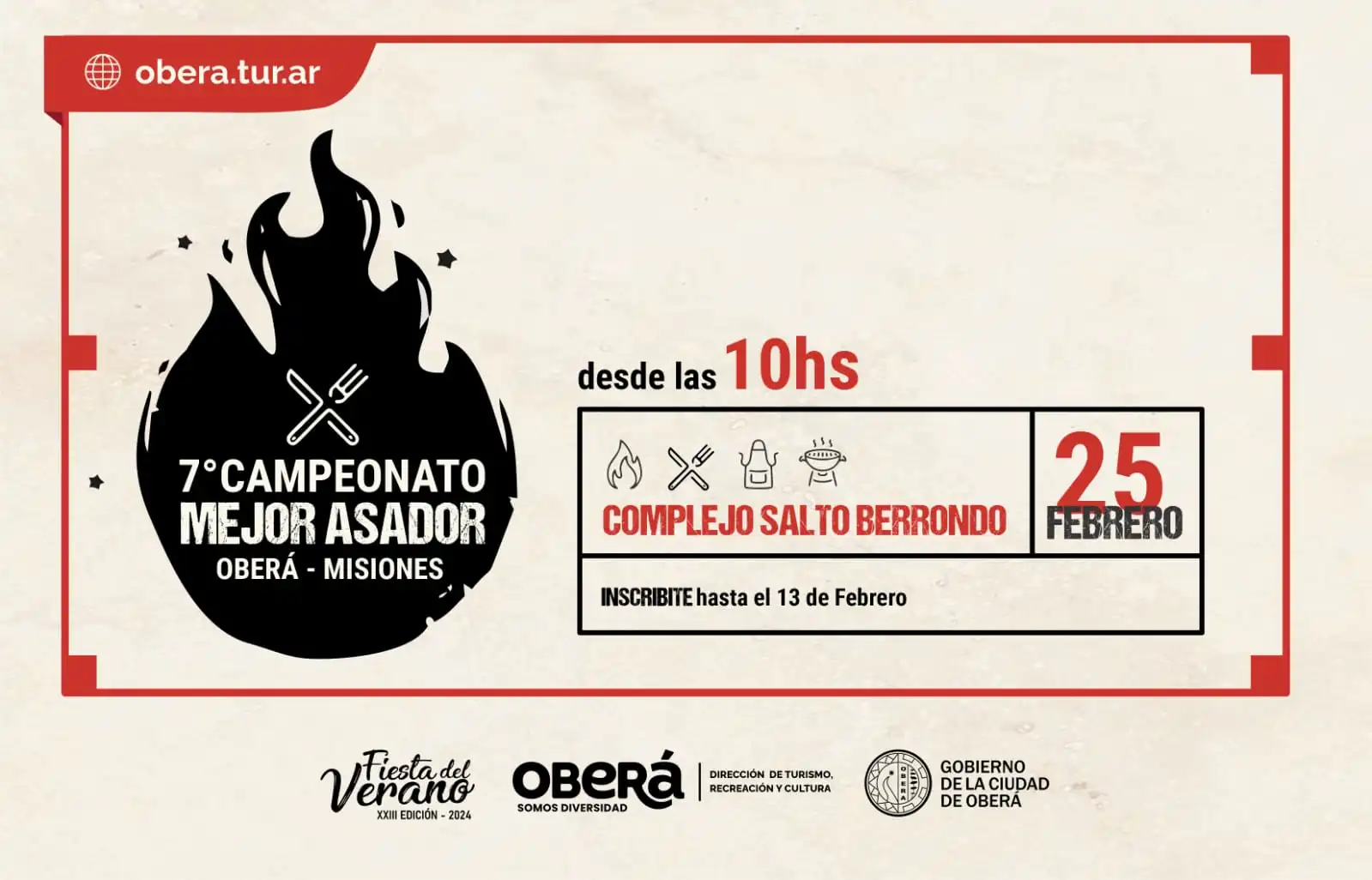 Ya llega el 7° Campeonato del Mejor Asador y también se realizará el Festival del Verano