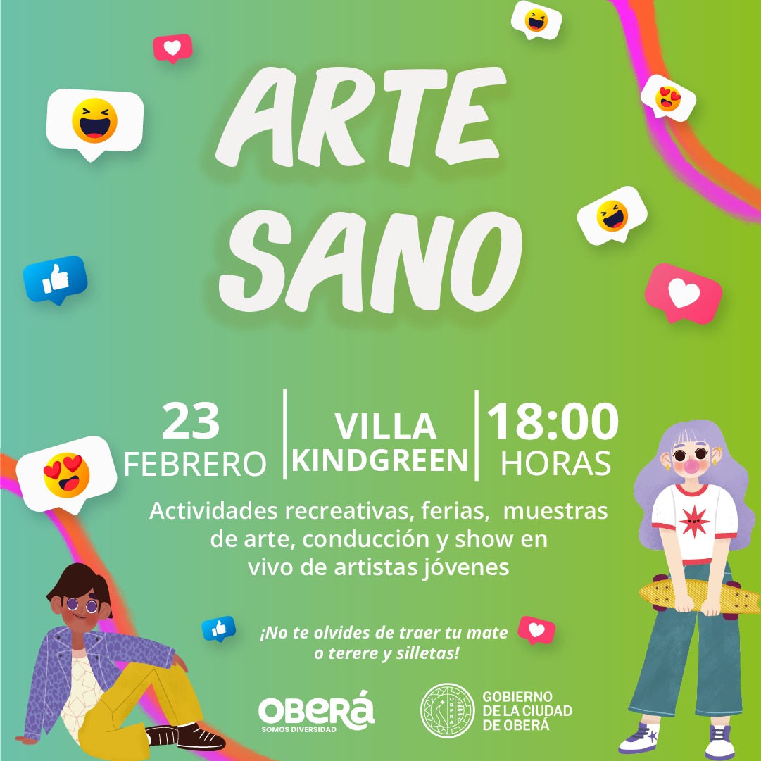 OBERÁ: Arte Sano llega hoy a Villa Kindgreen 