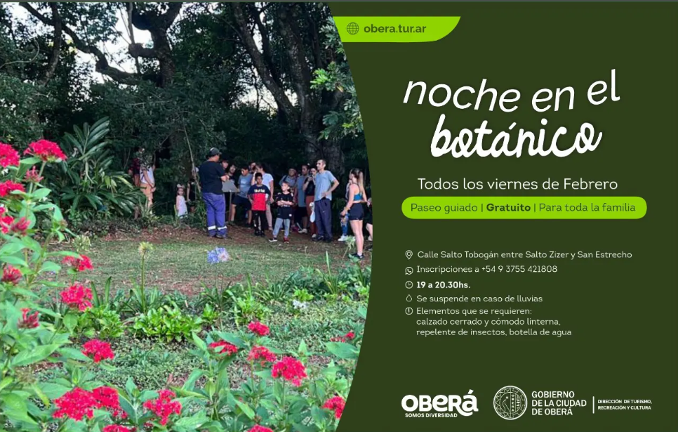 OBERÁ: En Febrero, Continúan Las Caminatas Nocturnas En El Jardín Botánico