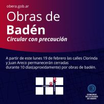 OBERÁ: Obras de Badén – Circular con precaución 