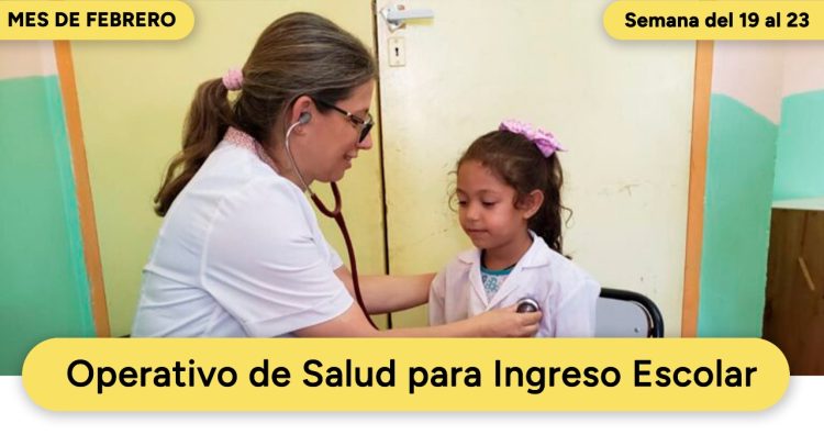 El Ministerio de Salud realizará operativos para controles de aptitud física para el ingreso escolar