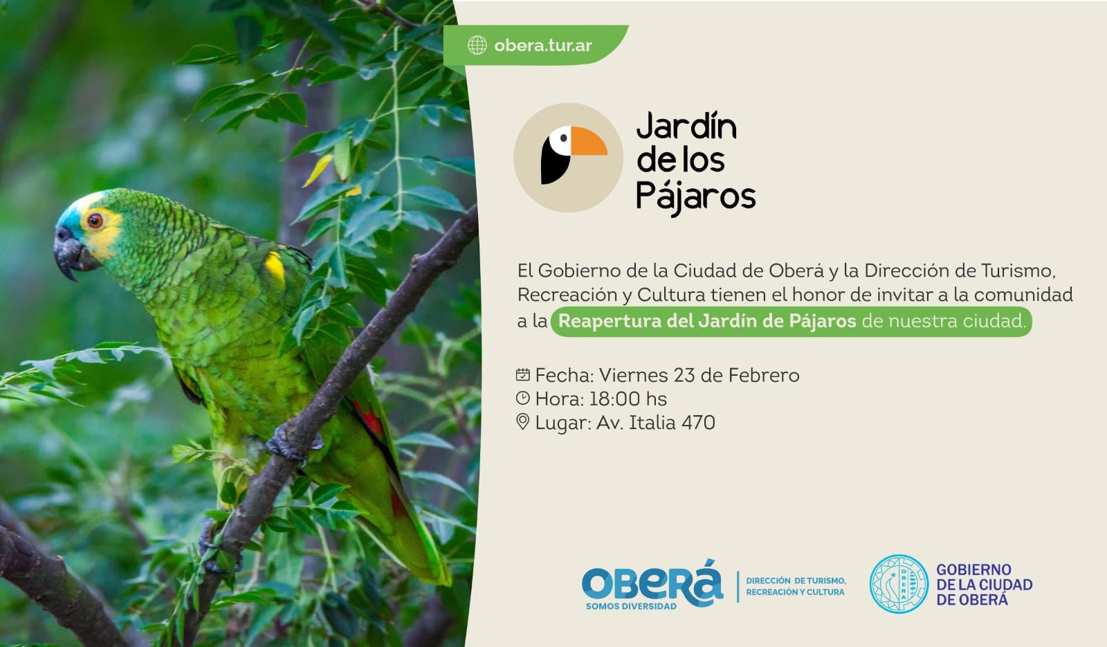 Te invitamos a redescubrí el Jardín de los Pájaros en Oberá