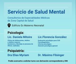 Consultorios de Especialidades Médicas sumó un nuevo servicio, atención de salud mental