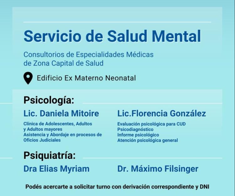 Consultorios de Especialidades Médicas sumó un nuevo servicio, atención de salud mental