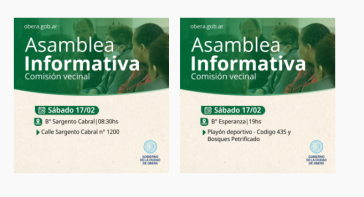 Asambleas Informativas en distintos barrios Obereños