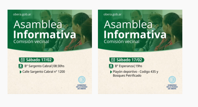 Asambleas Informativas en distintos barrios Obereños