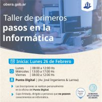 OBERÁ: Taller de primeros pasos en la informática